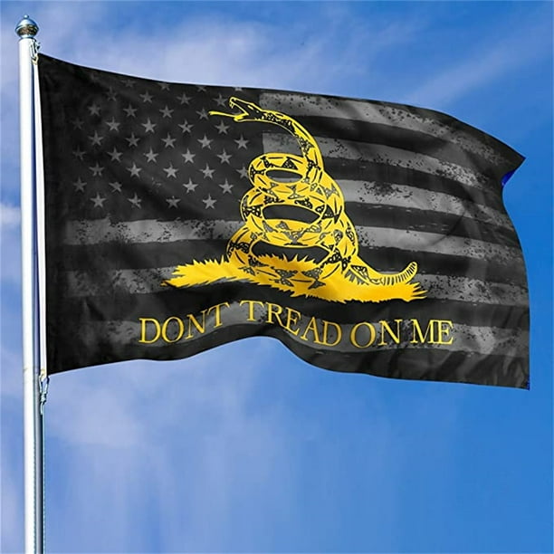 Gadsden Don't Tread on Me Realistic Rattlesnake Flag 3x5 Ft Banner Grommets 100D